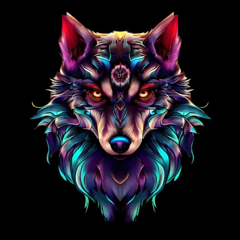 Wolfskopf Synthwave Wolf