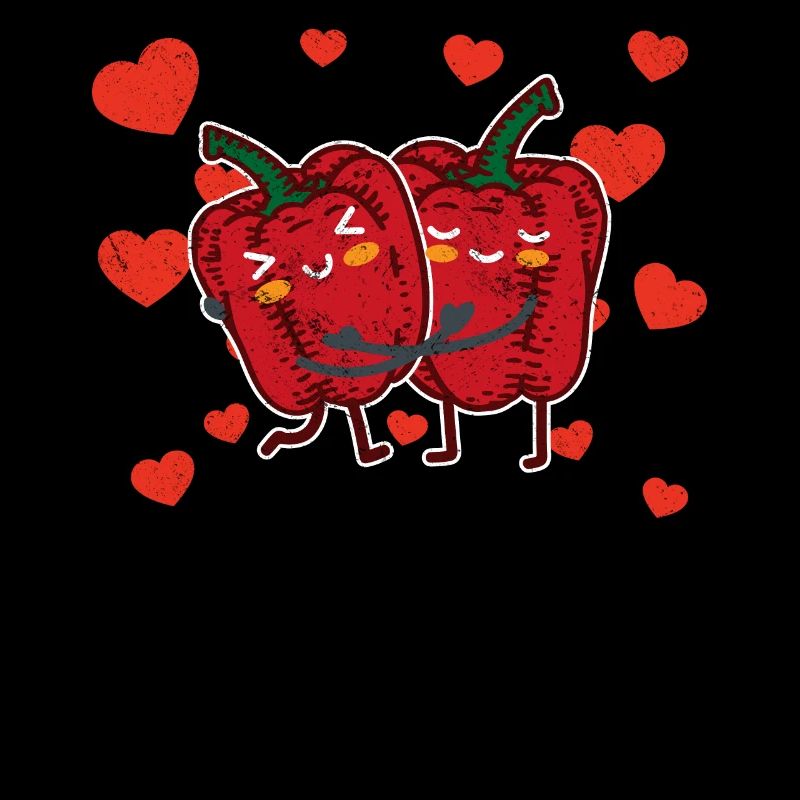 Cute Bell Pepper Couple Hugging Bell Pepper Lovers