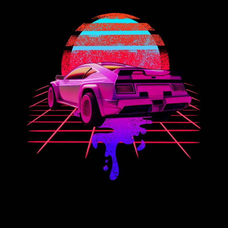 Retro Wave Car 80s Skyline Vaporwave