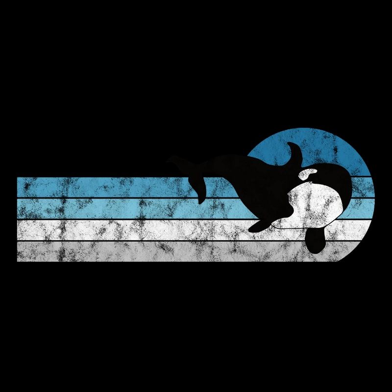 Orque orque orque cadeau baleine rétro océan