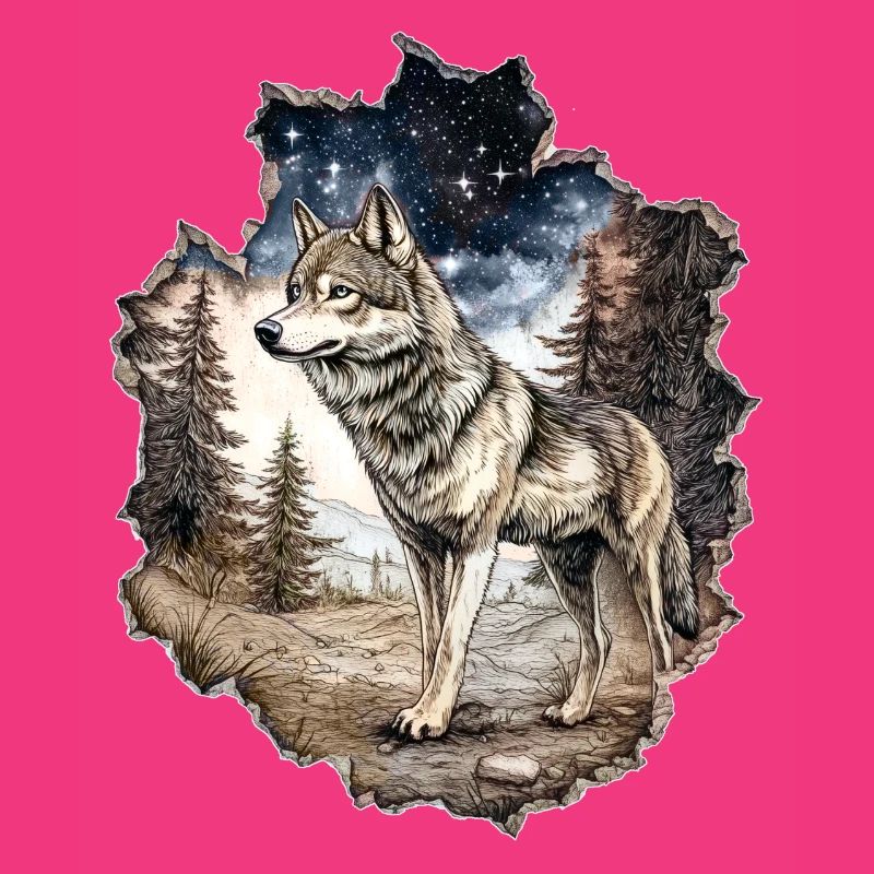 Wolf Starry Sky