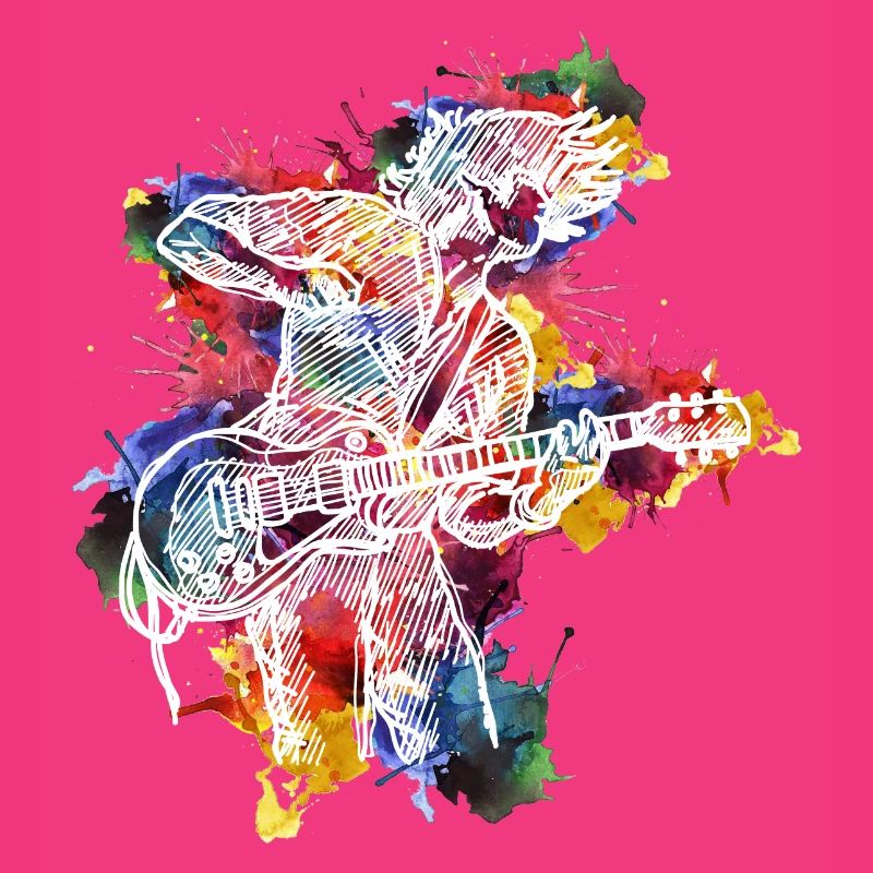 Conception aquarelle d'évolution de guitare pour