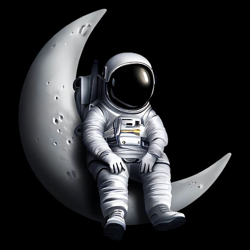Astronaut in the crescent moon