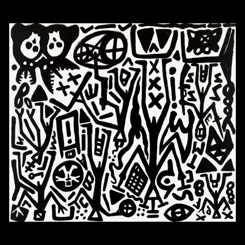 art abstrait - noir et blanc - labyrinthe