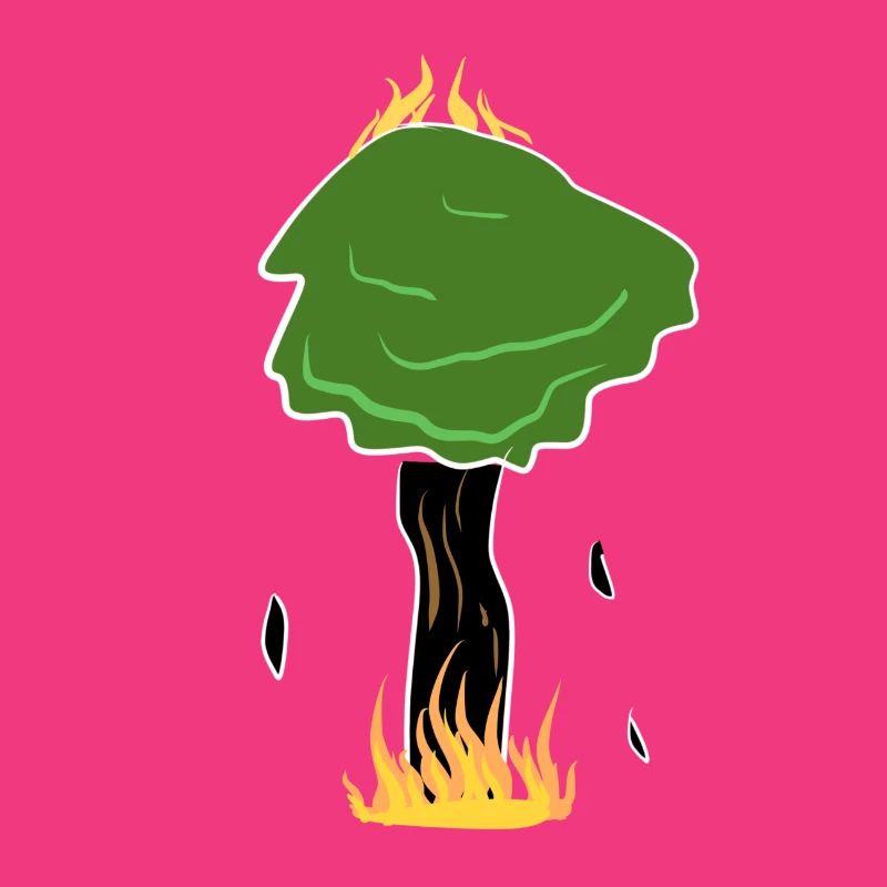 burning tree fire climate protection natural