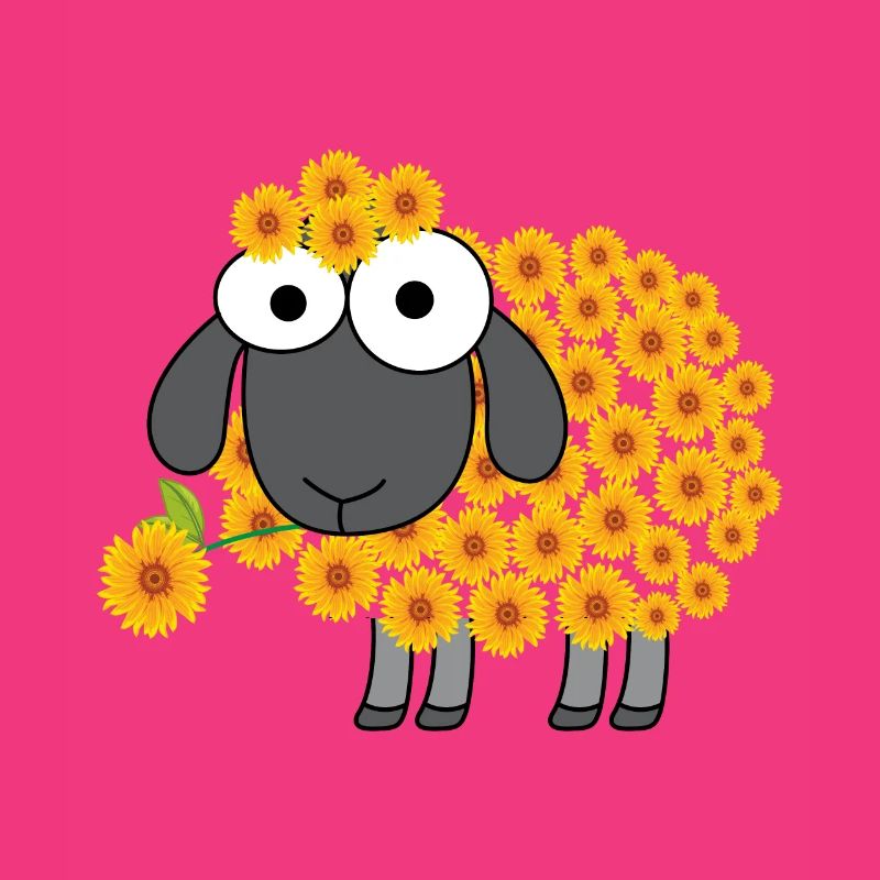 Conception de fleur de mouton pour un amoureux des moutons