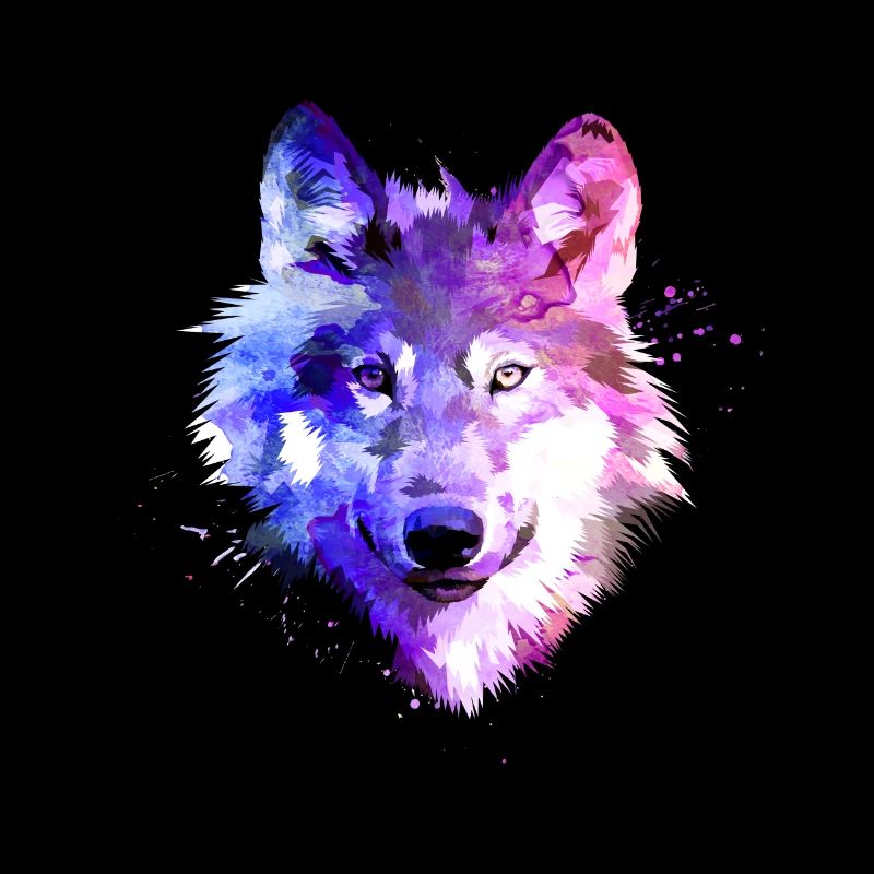 Pack de visage de loup aquarelle loup d'amant de loups