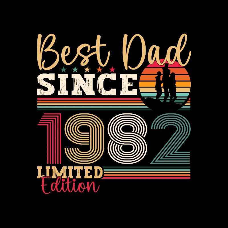 Herren Bester Papa Seit 1982 Vatertag Geschenk Fun