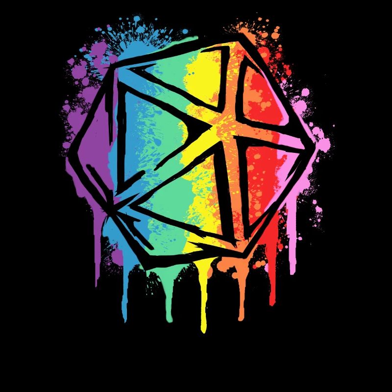 RPG Dice Tabletop Rollenspieler 20 Sided Die Rainbow