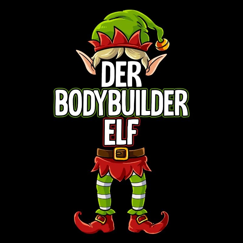Bodybuilder Elf Partnerlook Weihnachten