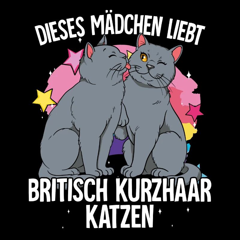 Dieses Mädchen liebt Britisch Kurzhaar Katzen