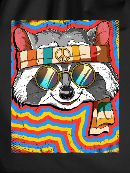 Hippie Waschbär Psychedelisch Trippy