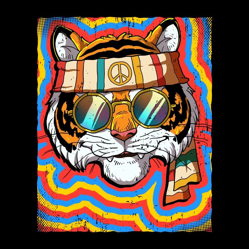 Hippie Tiger Psychedelic Trippy