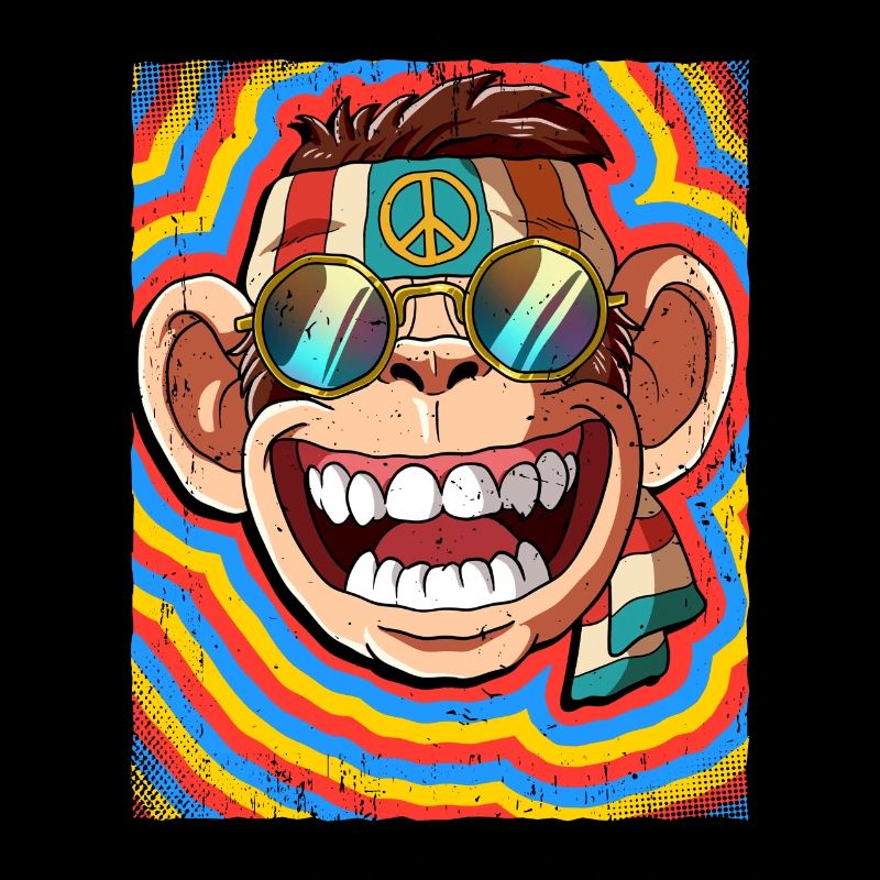 Hippie Monkey Psychedelic Trippy
