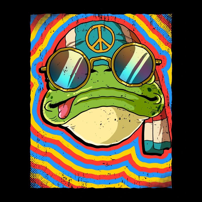 Hippie Frog Psychedelic Trippy