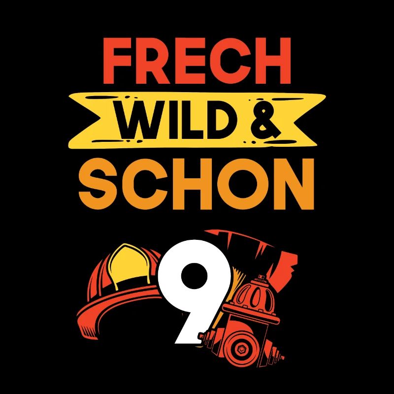 9 Jahre Geburtstag Junge Mädchen Feuerwehr