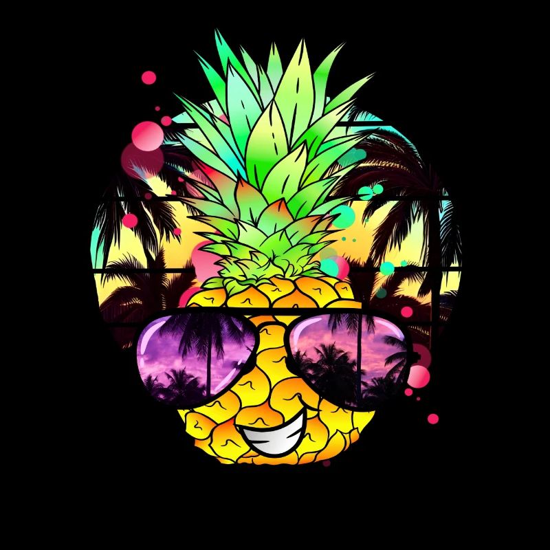 Exotic pineapple with sunglasses
