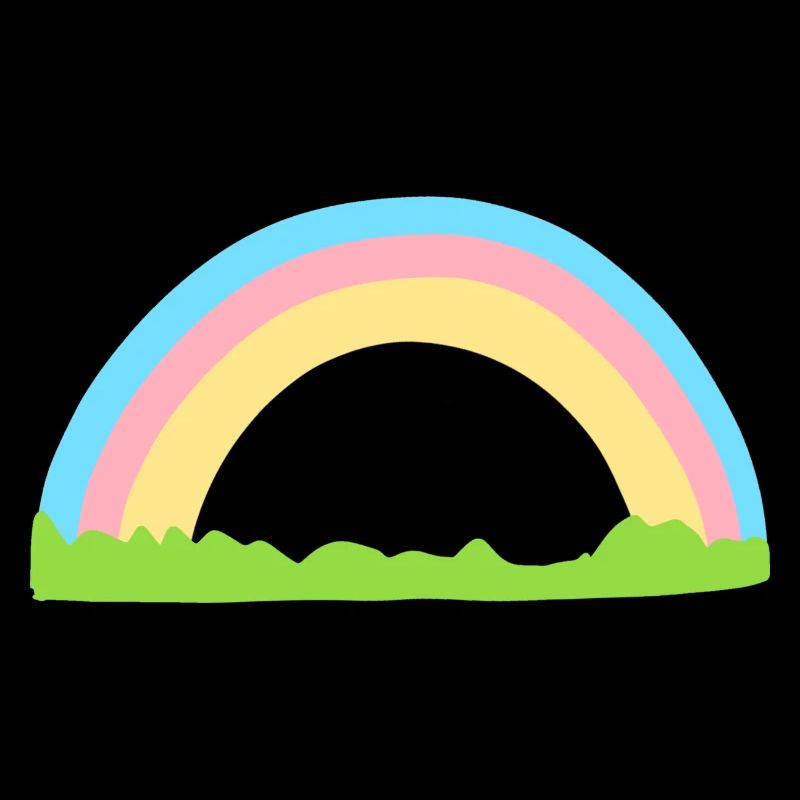 Rainbow Symbol Shape Grass Line