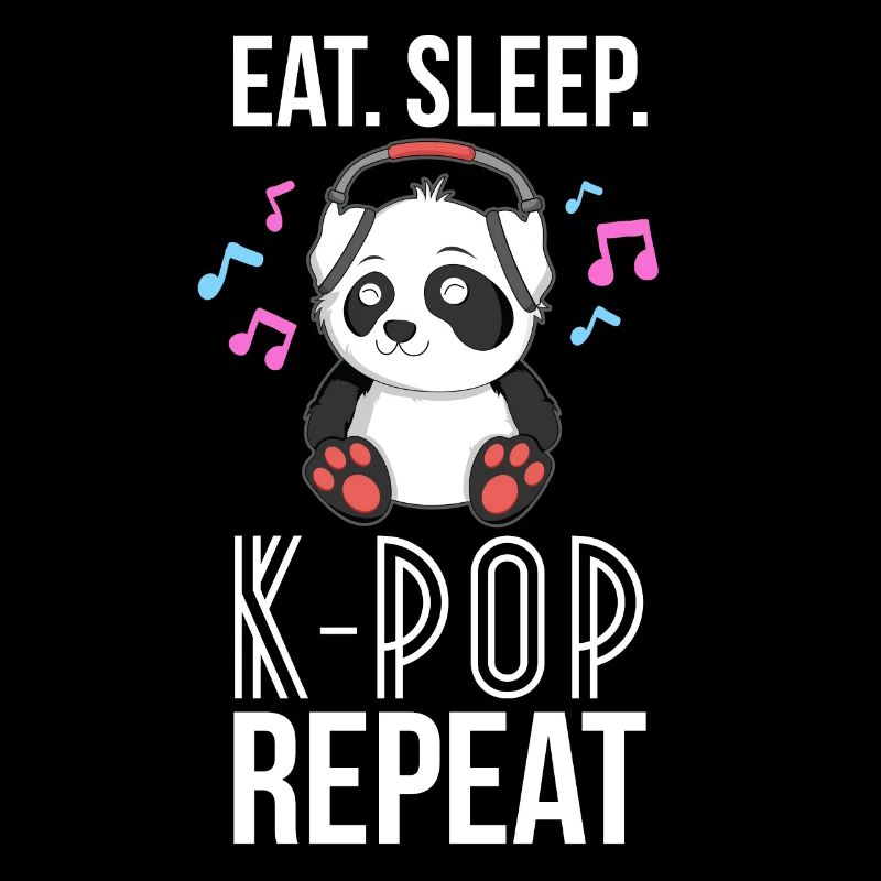 Eat Sleep KPop Repeat TShirt Teens Panda KPop