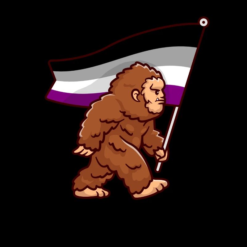 Bigfoot Asexual Pride Ace Flag Couleurs Sasquatch