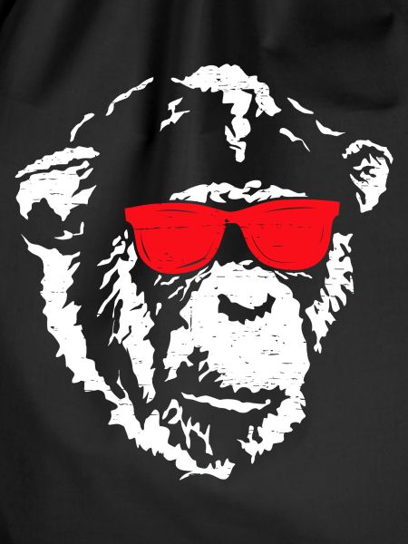 Monkey with red sunglasses