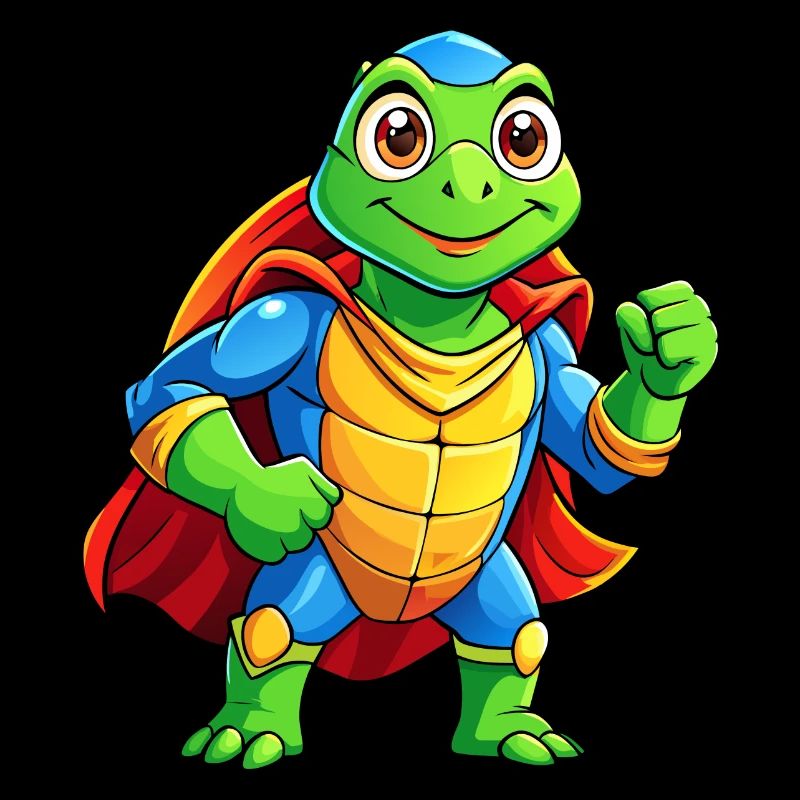 Mega Cute Superhero Turtle