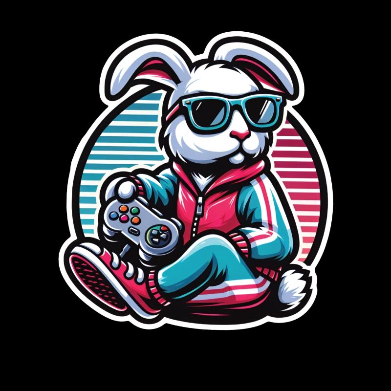 Casual gamer bunny with controller