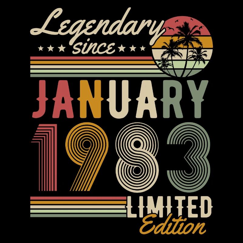 Janvier 1983 Vintage Anniversaire Rétro