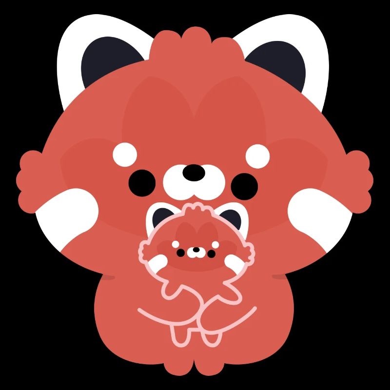 Panda roux Amour