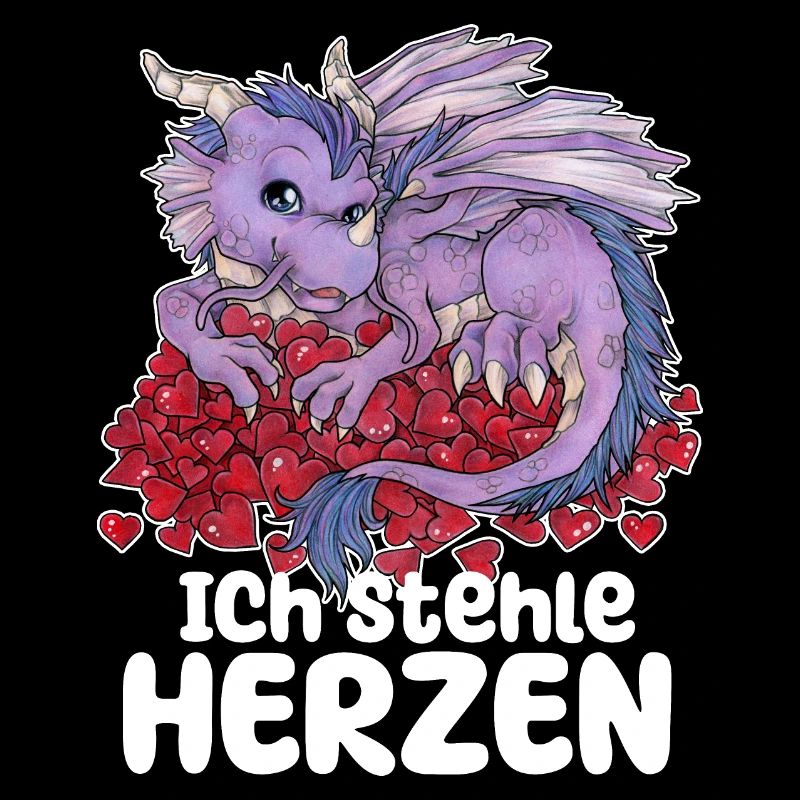 Ich stehe Herzen Süßer Drache auf Herzen Valentin