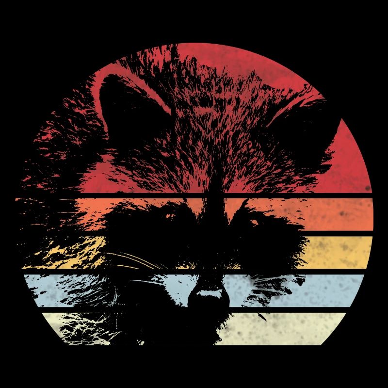 Waschbär Retro