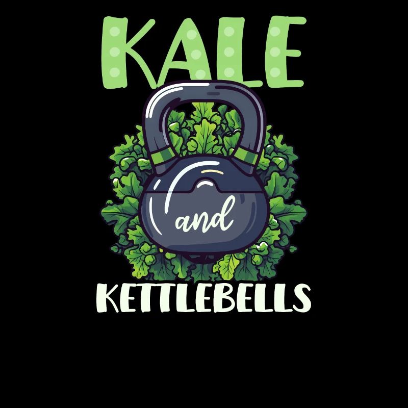 Athlète végétalien Kale et kettlebells