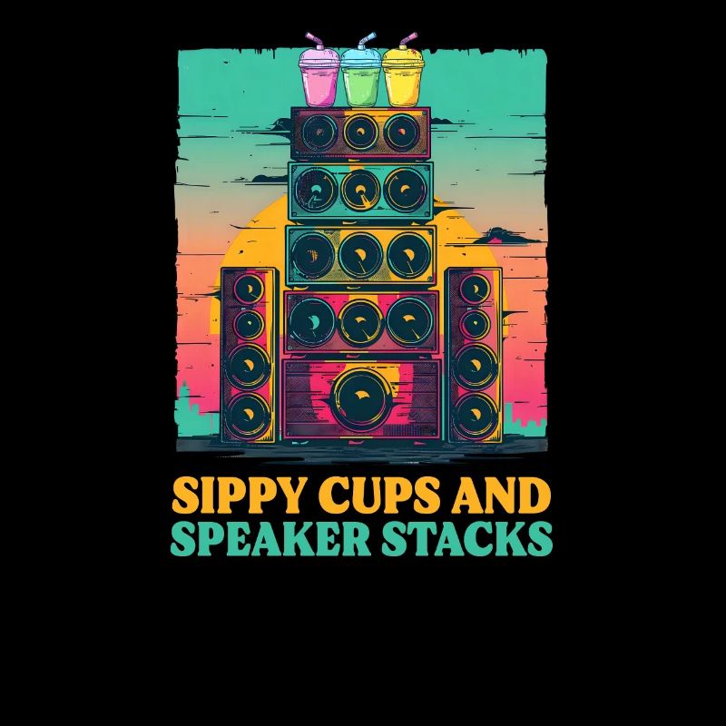 EDM Rave Mom Sippy Cups and Speaker Stacks