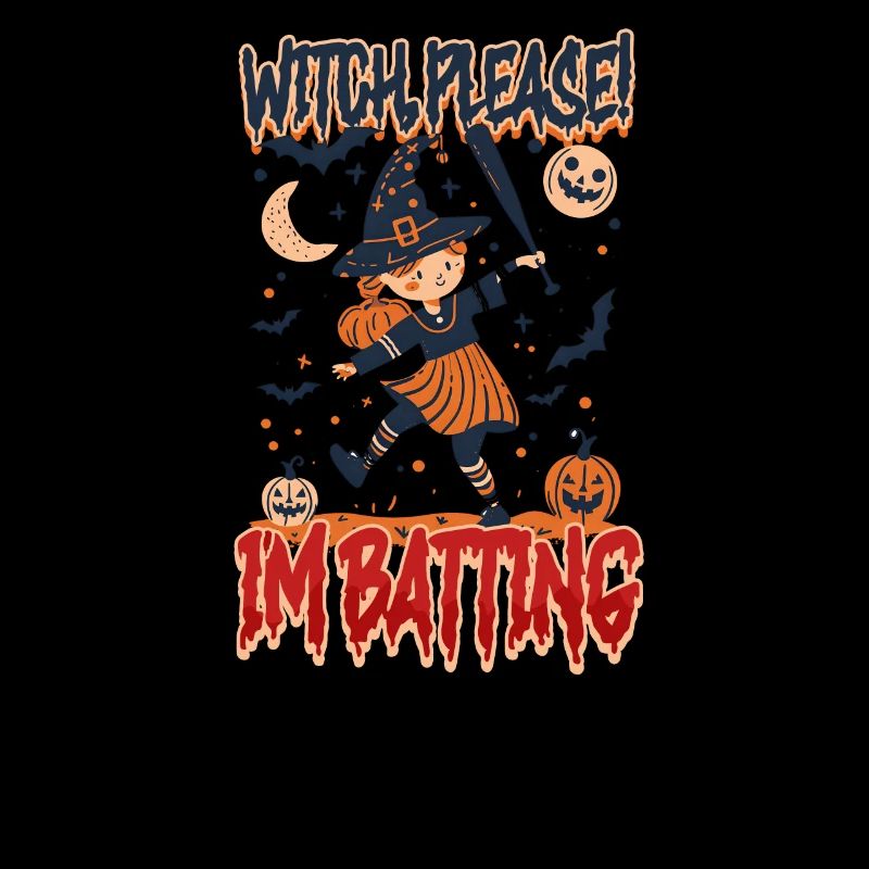 Halloween Baseball Witch, Please! I'm Batting