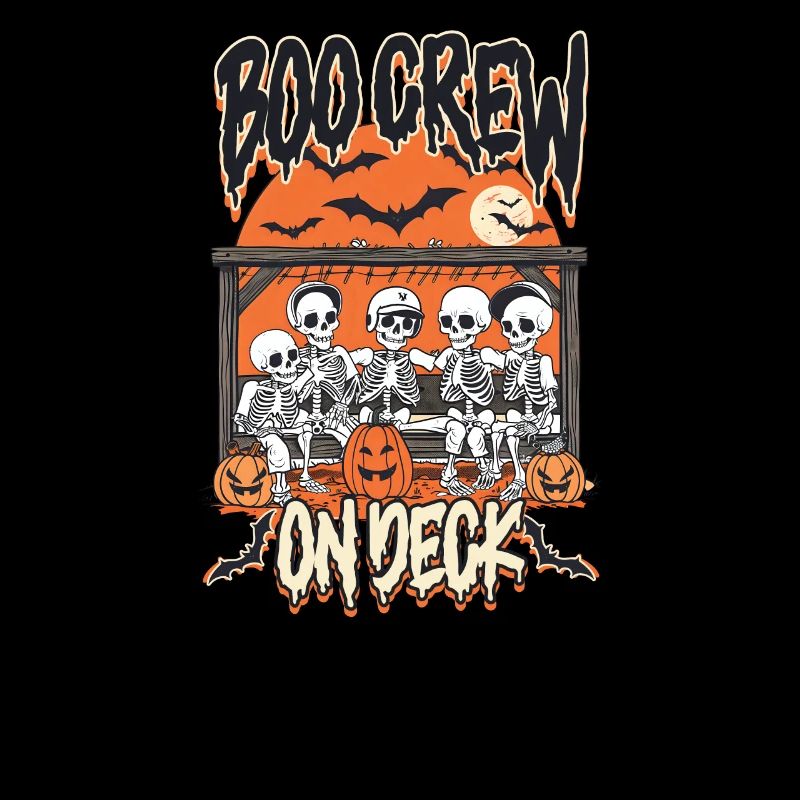 Halloween Baseball Boo Crew On Deck