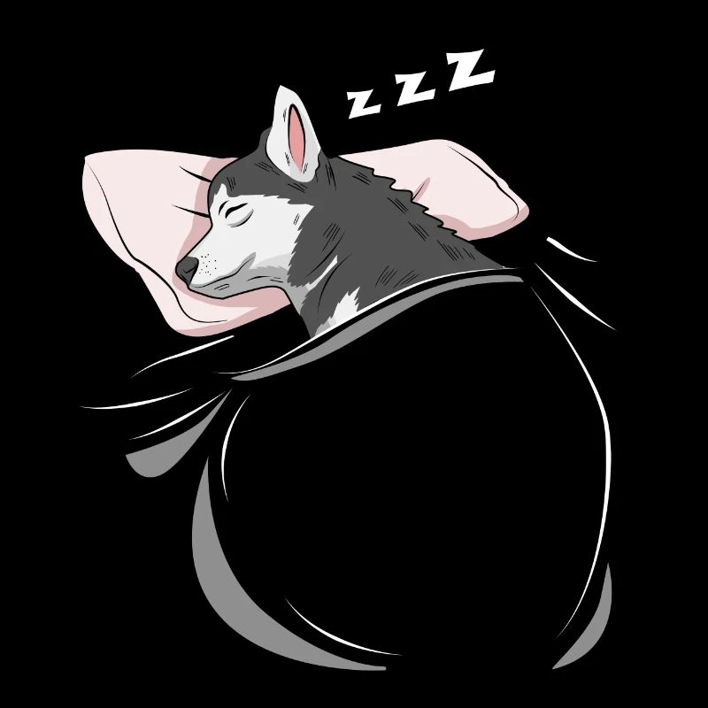 Sleeping and slumbering husky