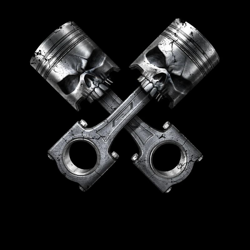 Skull engine pistons