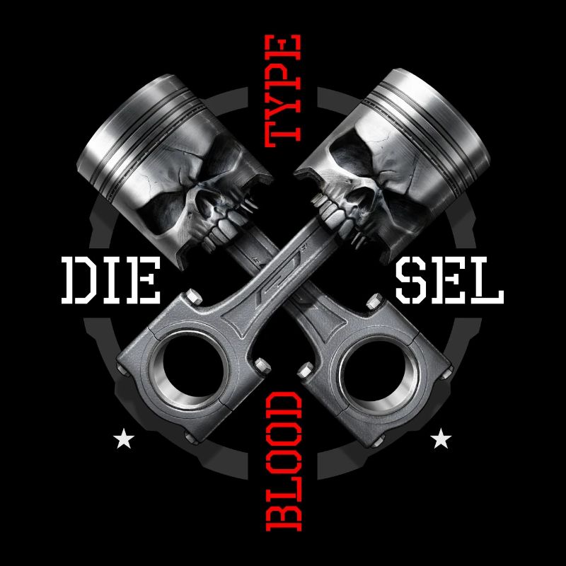 Skull blood diesel engine piston