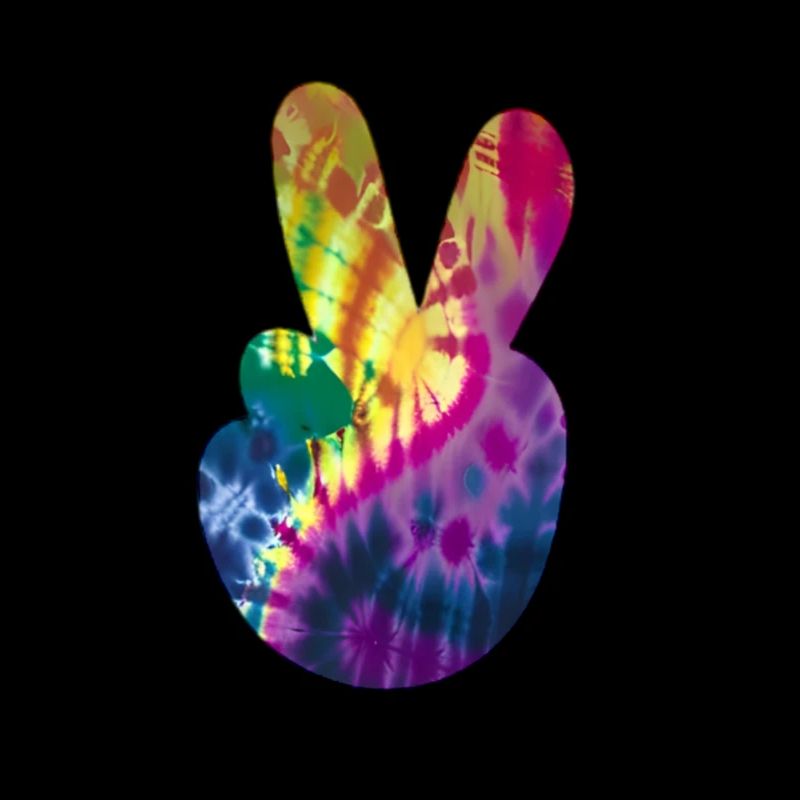 Groovy Tie Dye Peace Hand