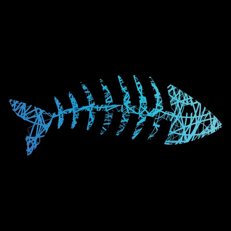 Fish Bones Fish Skeleton Herringbones Scribble
