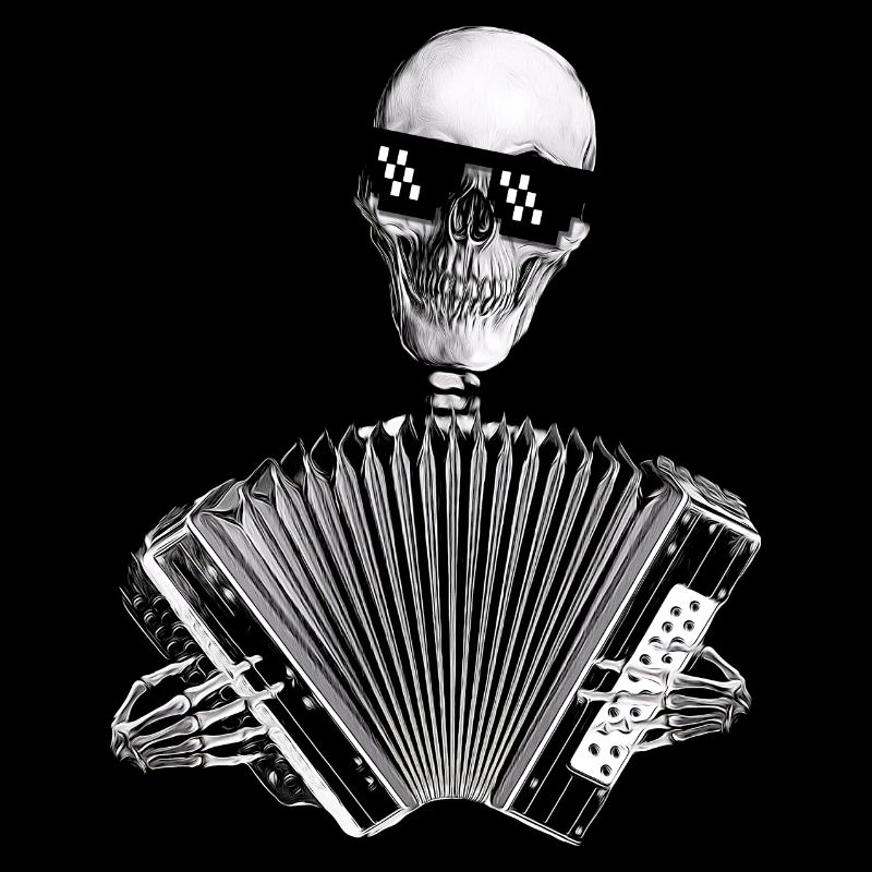 Tête de mort avec accordéon
