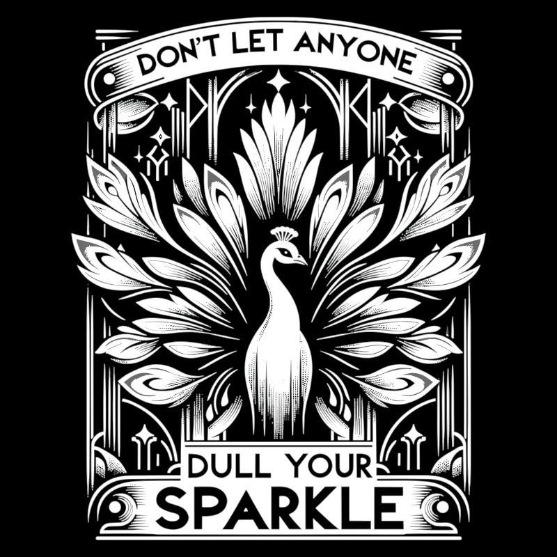 White Art Deco Peacock: Stylish Elegance