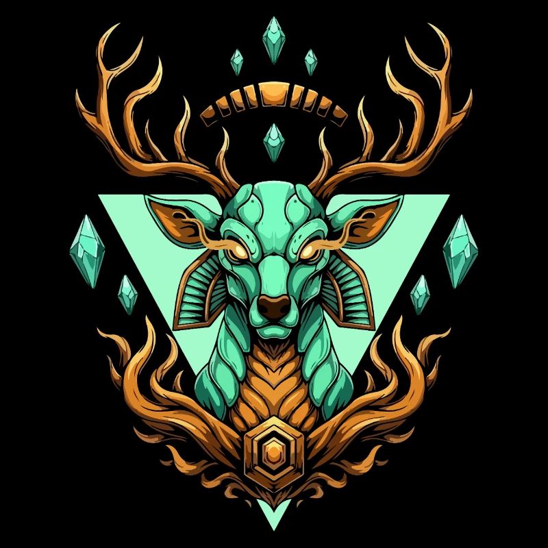 Fairy geometric turquoise deer