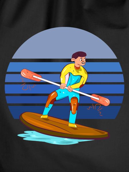 Paddleboarding Blue Retro
