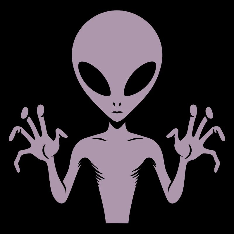 Silhouette de corps extraterrestre extraterrestre avec des mains