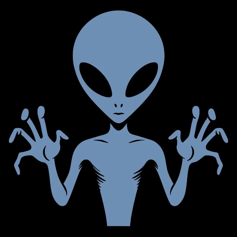 Alien alien body silhouette with hands