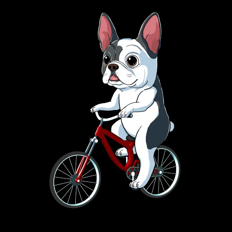 French Bulldog on a Bicycle