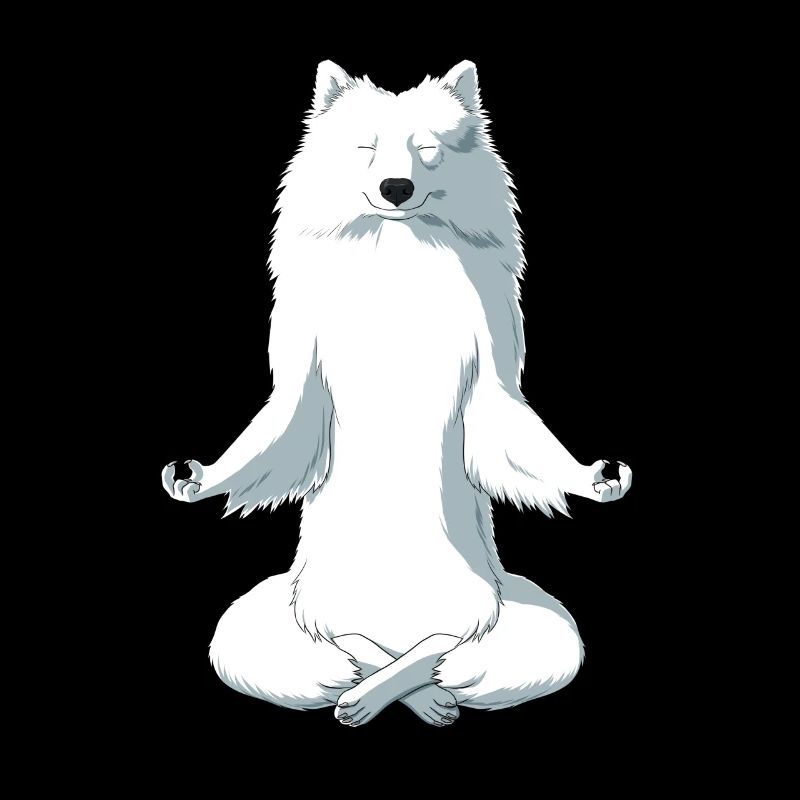Meditierender JapanSpitz Hund
