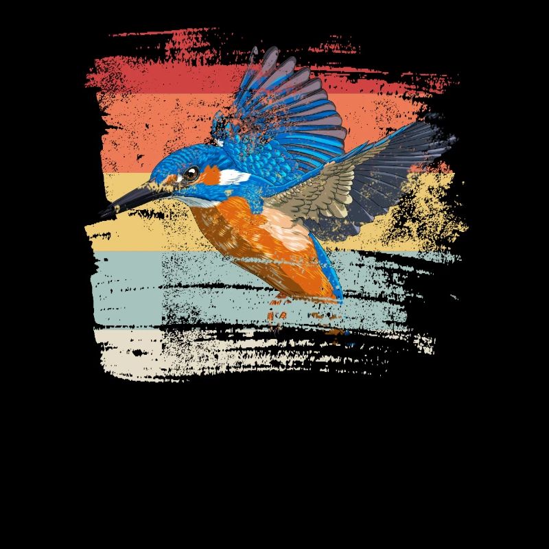 Retro Kingfisher Bird