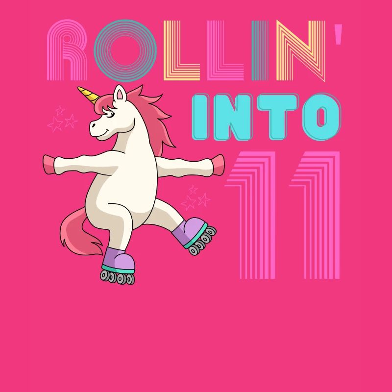Rolling into 11 - roller scate unicorn